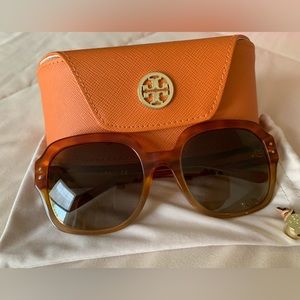 Tory Burch Orange Sunglasses with Brown Lenses